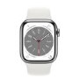 Apple Watch Series 8 GPS + Cellular 41mm Silver Stainless Steel Case with White Sport Band - Regular