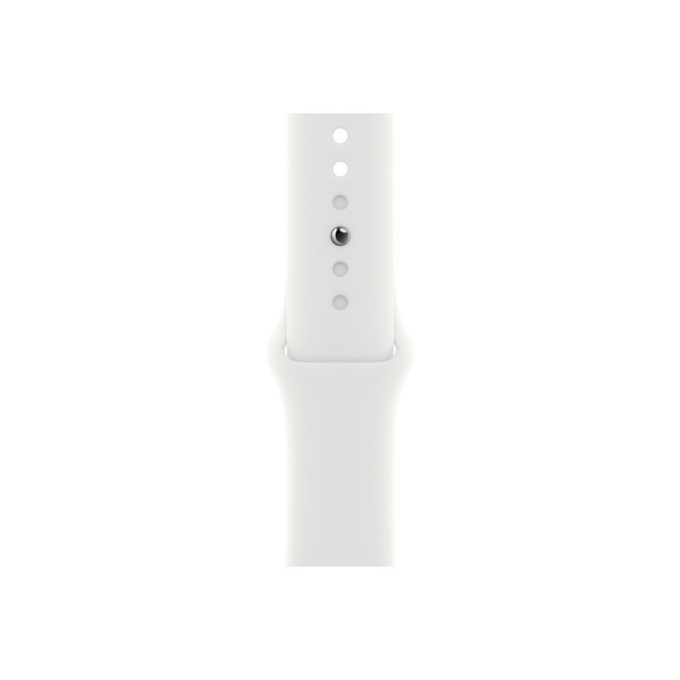 Apple Watch Series 8 GPS + Cellular 41mm Silver Stainless Steel Case with White Sport Band - Regular