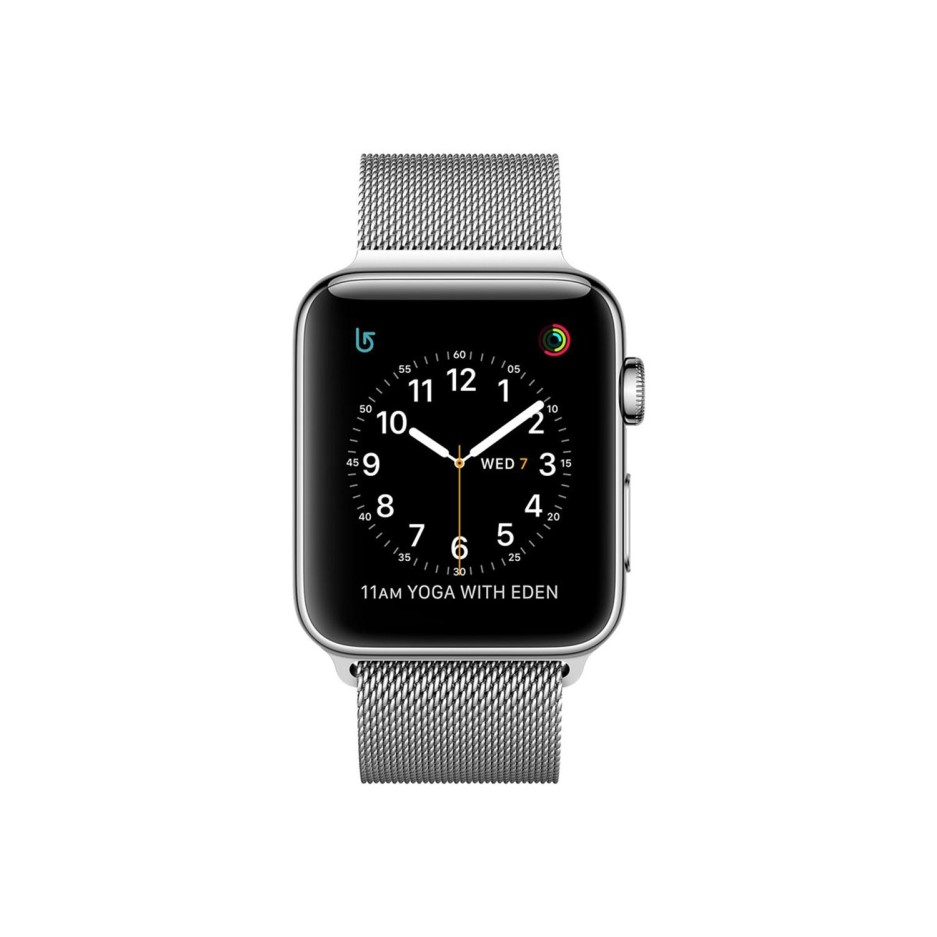 apple watch silver aluminum with milanese loop