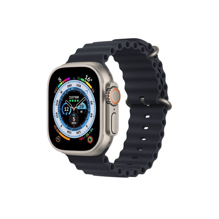 Apple Watch Ultra GPS + Cellular 49mm Titanium Case with Midnight Ocean Band
