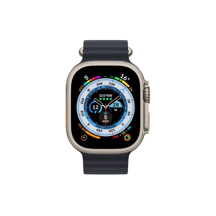 Apple Watch Ultra GPS + Cellular 49mm Titanium Case with Midnight Ocean Band