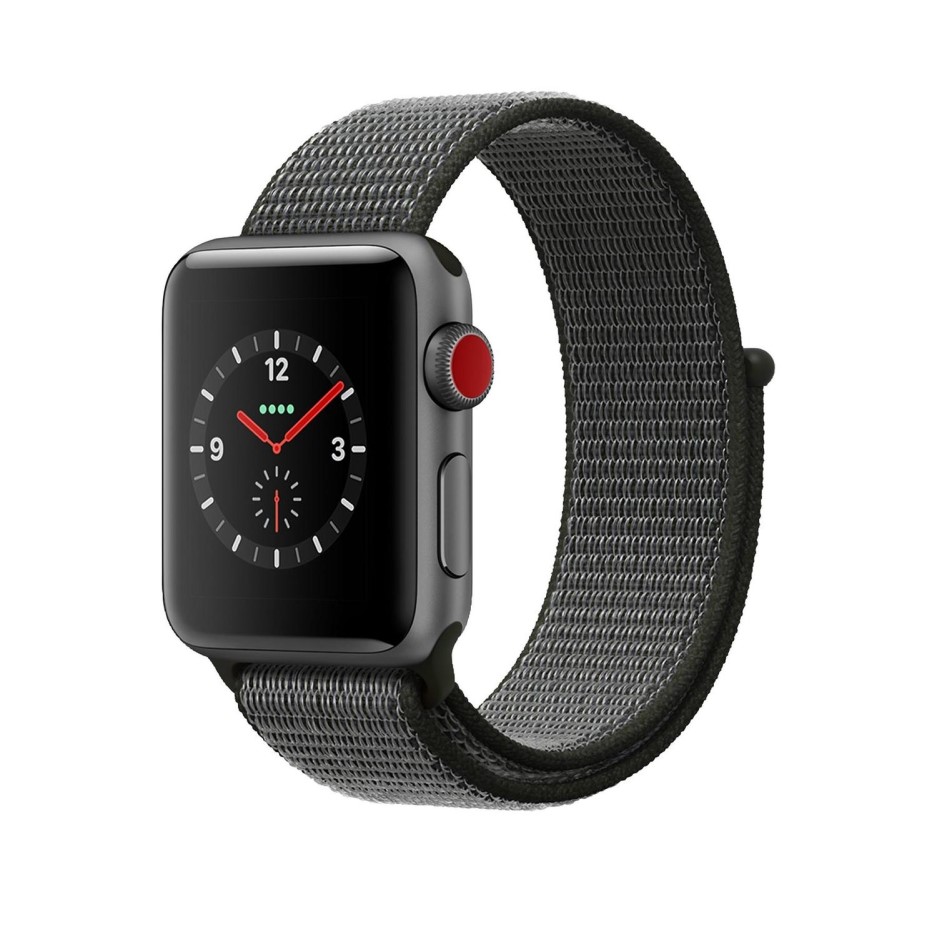 apple watch series 3 38mm space grey aluminium case with grey sport band