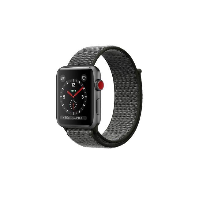 Apple Watch Sport Series 3 GPS + Cellular 42mm Space Grey Aluminium Case with Dark Olive Sport Loop