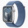 Apple Watch Series 9 GPS 41mm Silver Aluminium Case with Winter Blue Sport Loop