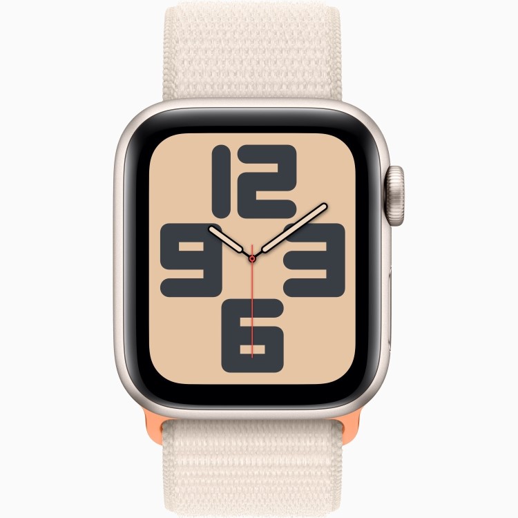 Apple Watch SE 2nd Gen GPS 44mm Starlight Aluminium Case with Starlight Sport Loop