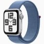 Apple Watch SE 2nd Gen GPS 44mm Silver Aluminium Case with Winter Blue Sport Loop