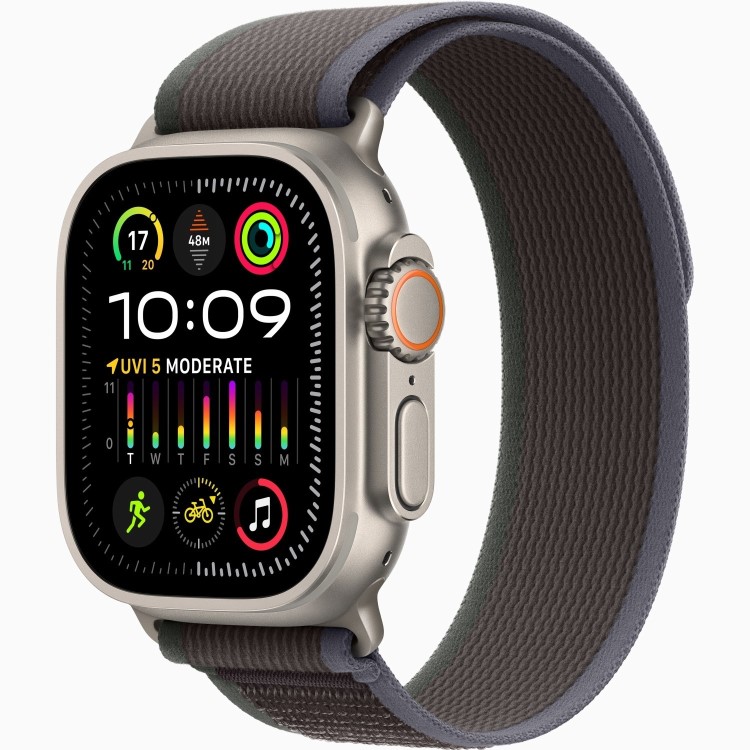Apple Watch Ultra 2 GPS + Cellular 49mm Titanium Case with Blue/Black Trail Loop - M/L