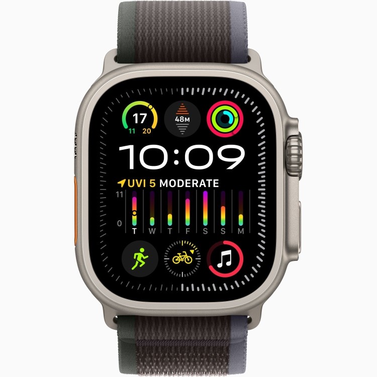 Apple Watch Ultra 2 GPS + Cellular 49mm Titanium Case with Blue/Black Trail Loop - M/L