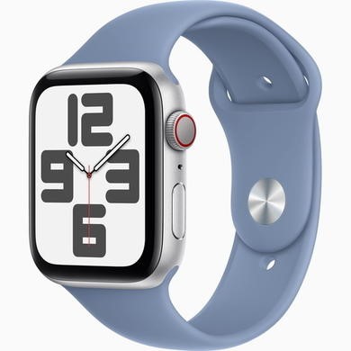 Apple Watch SE (2nd Gen) GPS + Cellular 40mm Silver Aluminium Case with Storm Blue Sport Band - S/M