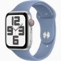 Apple Watch SE (2nd Gen) GPS + Cellular 40mm Silver Aluminium Case with Storm Blue Sport Band - M/L