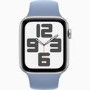 Apple Watch SE (2nd Gen) GPS + Cellular 44mm Silver Aluminium Case with Storm Blue Sport Band - M/L