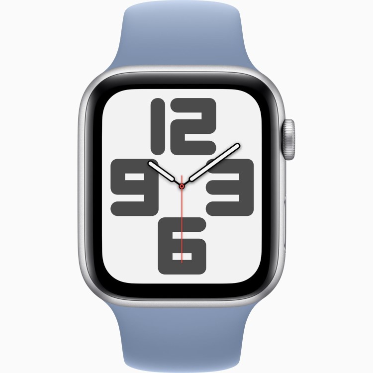 Apple Watch SE (2nd Gen) GPS + Cellular 40mm Silver Aluminium Case with Storm Blue Sport Band - M/L