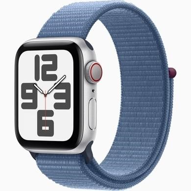 Apple Watch SE 2nd Gen GPS + Cellular 40mm Silver Aluminium Case with Winter Blue Sport Loop