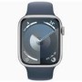 Apple Watch Series 9 GPS + Cellular 45mm Silver Aluminium Case with Storm Blue Sport Band - S/M