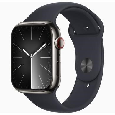 Apple Watch Series 9 GPS + Cellular 41mm Graphite Stainless Steel Case with Midnight Sport Band - S/M