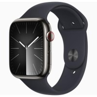 Apple Watch Series 9 GPS + Cellular 41mm Graphite Stainless Steel Case with Midnight Sport Band - M/L