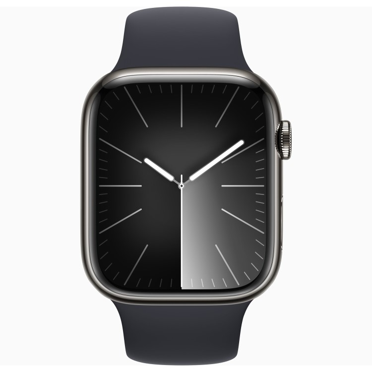 Apple Watch Series 9 GPS + Cellular 41mm Graphite Stainless Steel Case with Midnight Sport Band - M/L