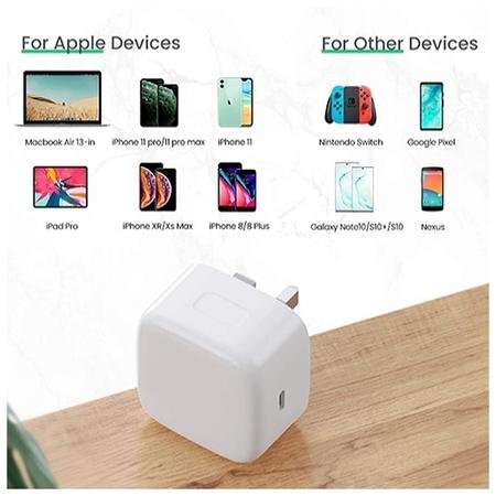 Advanced Accessories 18W USB-C PD Mains Charger - White