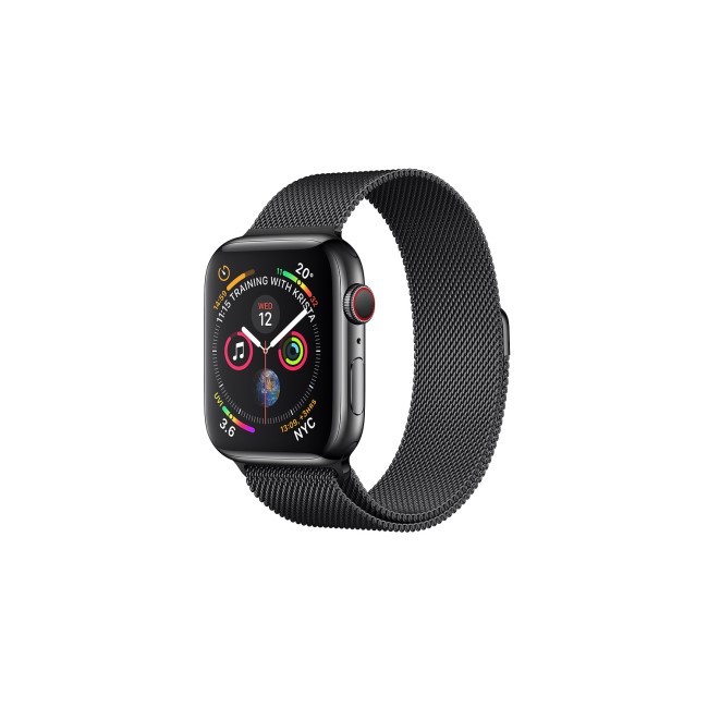 Apple Watch Series 4 GPS + Cellular 40mm Space Black Stainless Steel Case with Space Black Milanese