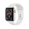 Apple&#160;Watch Series&#160;4 GPS&#160;+&#160;Cellular 44mm Stainless Steel Case with White Sport Band