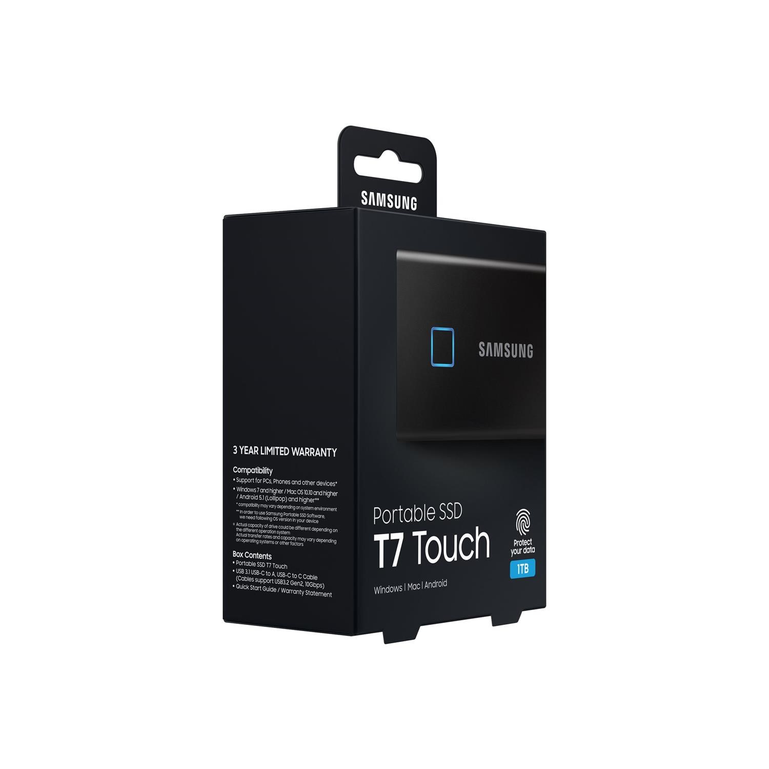 T7 Touch SSD Samsung - 1TB Portable 2TB USB Black | : 3.2 SAMSUNG