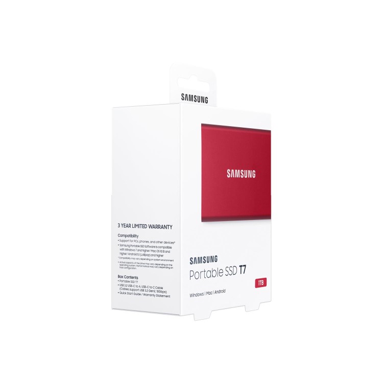 Samsung T7 External Portable SSD 1TB - Red