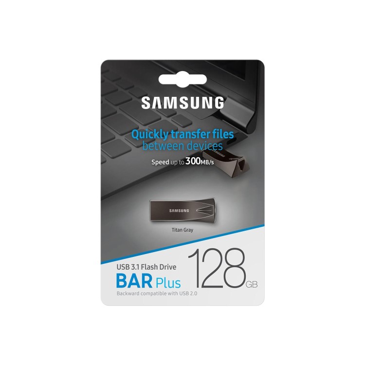Samsung Bar Plus 128GB USB 3.1 Flash Drive - Grey