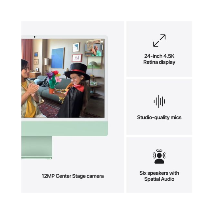 Apple iMac 2024 M4 10-Core 16GB RAM 512GB SSD 24 Inch 4.5K All-in-One PC - Green