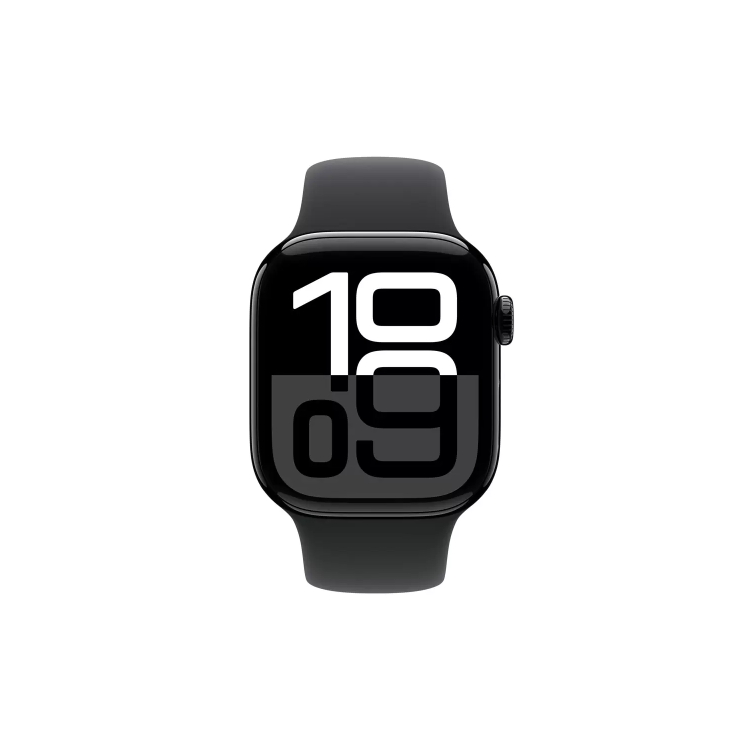 Apple Watch Series 10 GPS 42mm Jet Black Aluminium Case with Black Sport Band - M/L