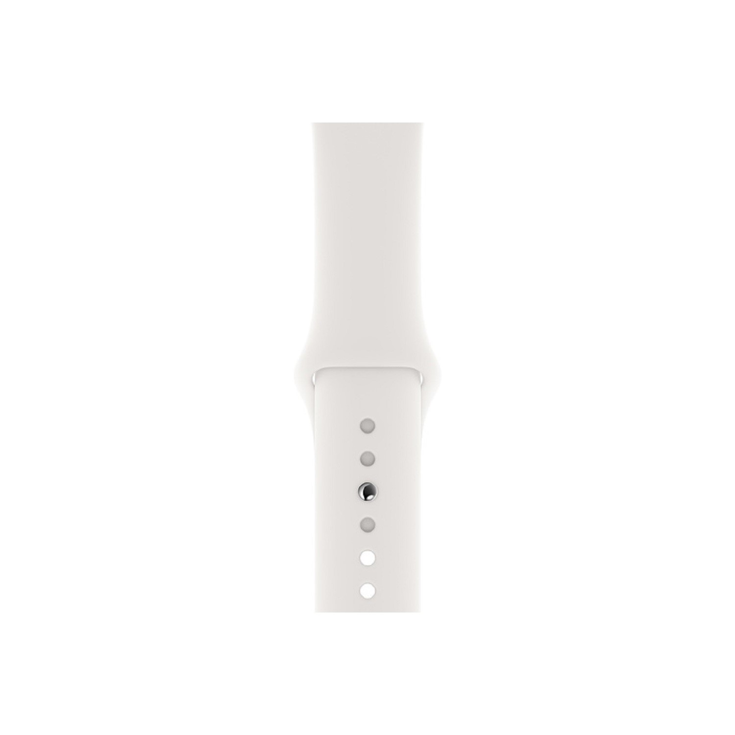 apple watch stainless steel case with white sport band
