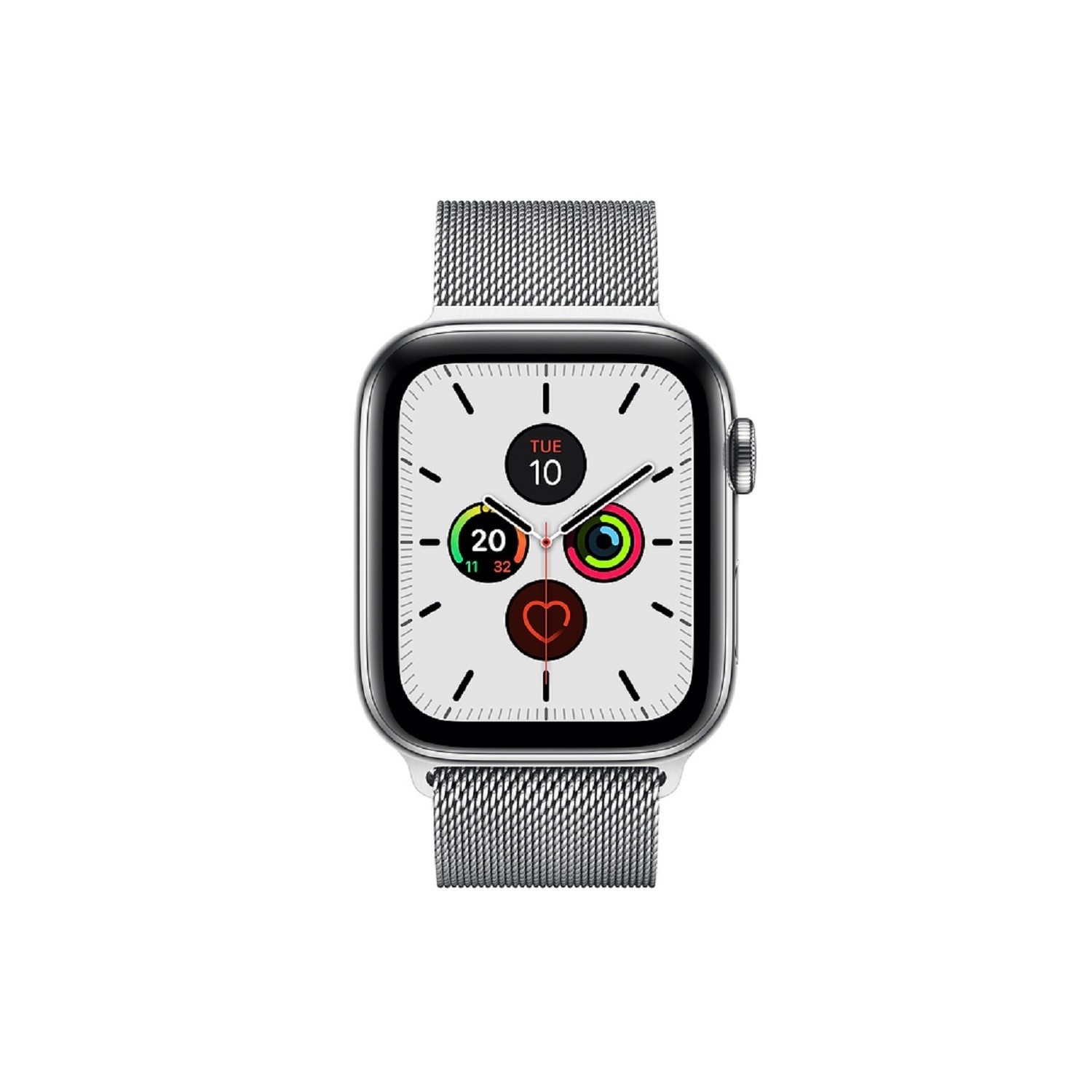 Apple Watch Series 5 GPS + Cellular 44mm Stainless Steel Case with  Stainless Steel Milanese Loop