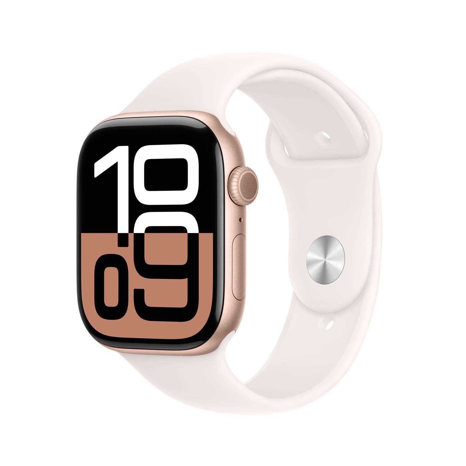 Apple Watch Series 10 Gps + Cellular 46Mm Rose Aluminium Case With Blush Sport Band - S/M Gold/Light