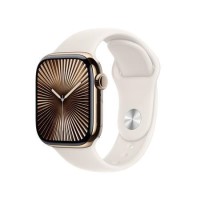 Apple Watch Series 10 GPS + Cellular 42mm Gold Titanium Case with Starlight Sport Band - S/M Apple Watch Series 10 GPS + Cellular 42mm Gold Titanium Case with Starlight Sport Band - S/M