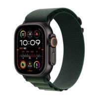 Apple Watch Ultra 2 GPS + Cellular 49mm Black Titanium with Dark Green Alpine Loop - Small
