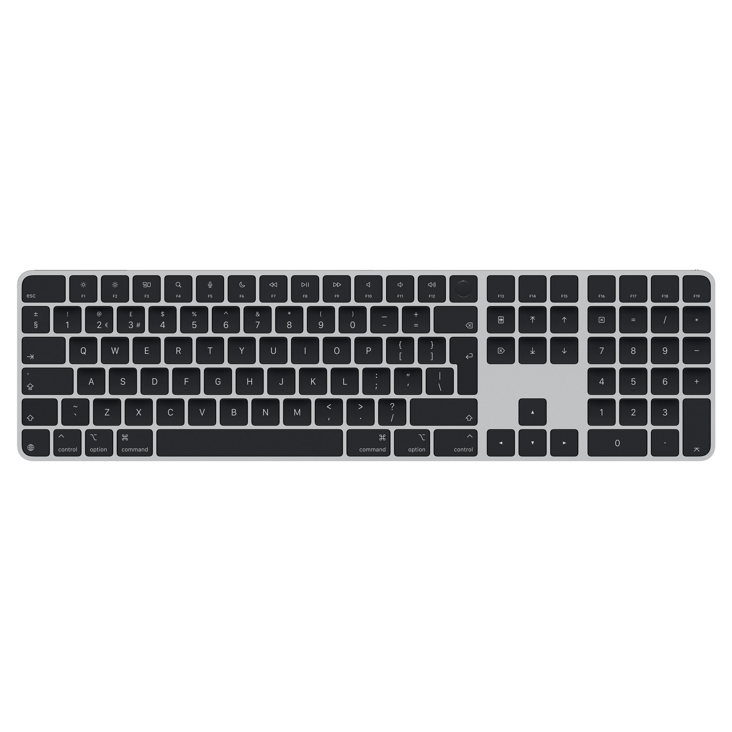 Apple Magic With Touch Id And Numeric Keypad For Mac British English Wireless Keyboard Black, Laptops Direct - MXK83B/A
