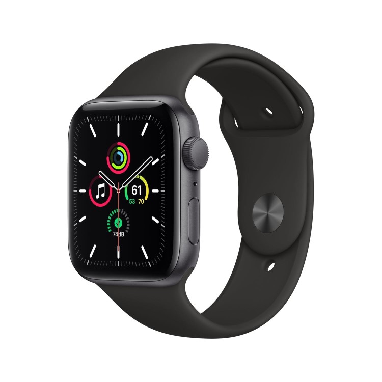 Apple Watch SE GPS - 44mm Space Gray Aluminium Case with Black Sport Band - Regular