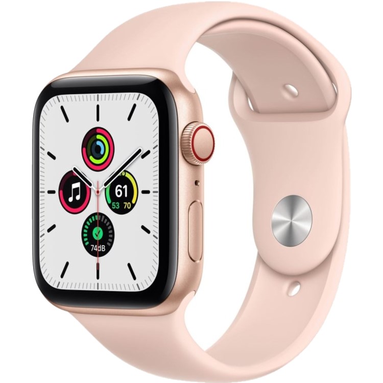 Apple Watch SE GPS + Cellular - 44mm Gold Aluminium Case with Pink Sand Sport Band - Regular