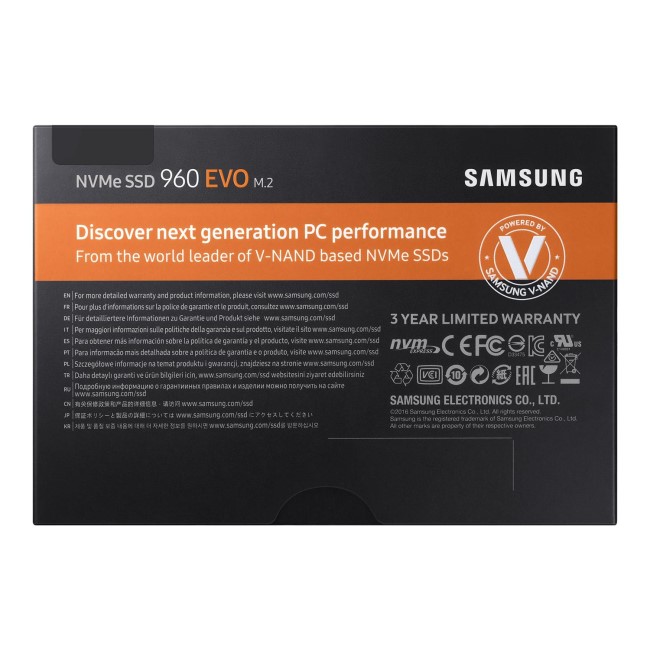 GRADE A1 - Samsung 960 EVO 250GB NVMe M.2 Internal SSD