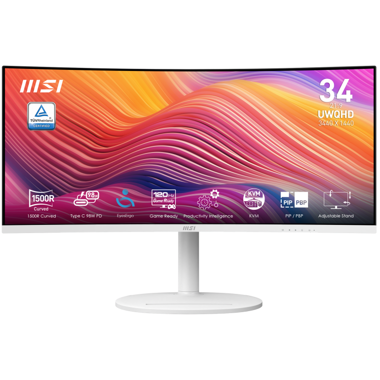 MSI Modern MD342CQPW 34" VA UWQHD 120Hz 1ms UltraWide Curved Monitor