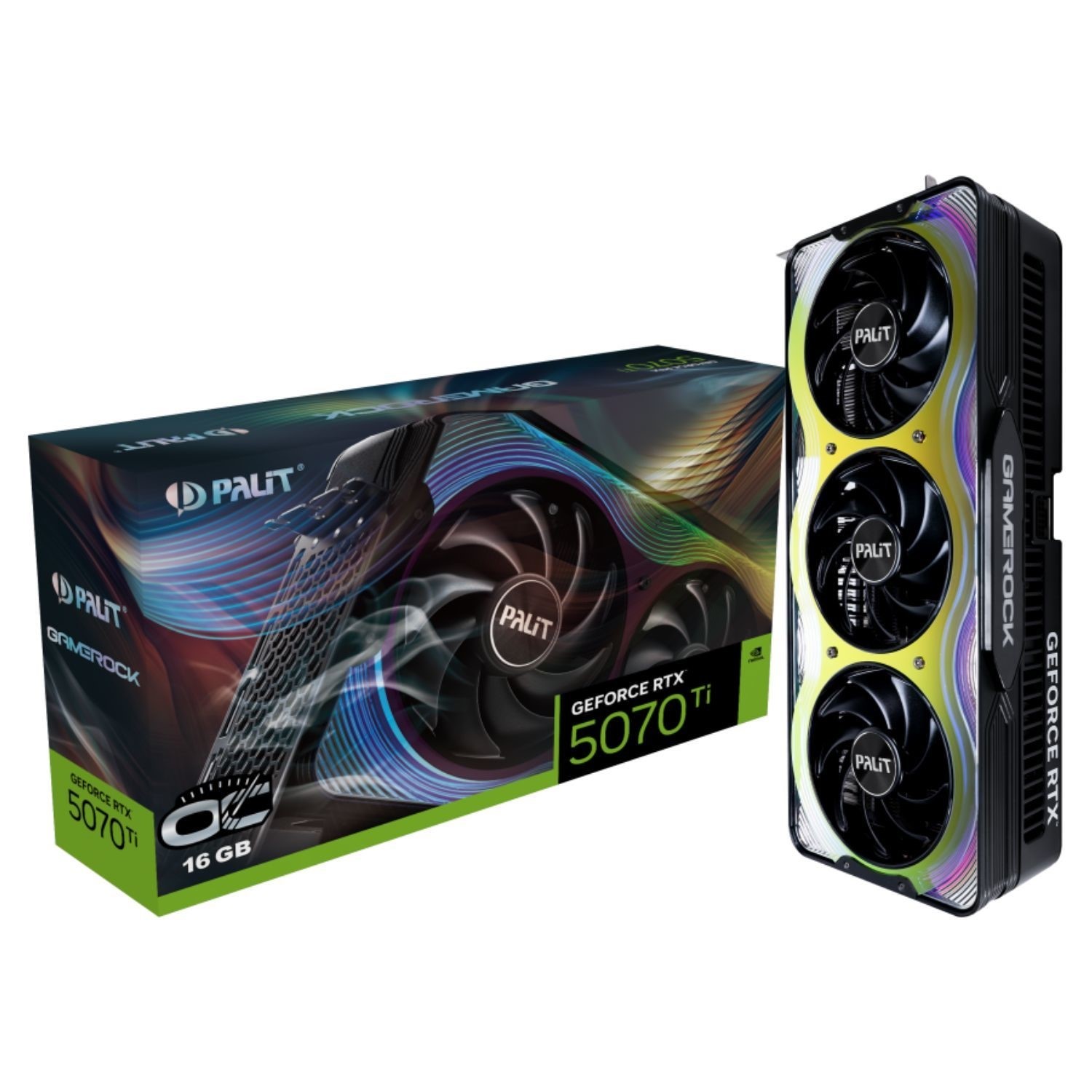 Palit Black Geforce Rtx 5070 Ti Gamerock 16Gb Oc Graphics Card