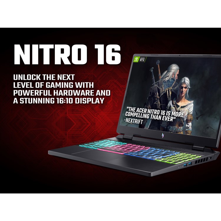 Acer Nitro 16 AMD Ryzen 7 16GB 1TB RTX 4070 165Hz 16 Inch Windows 11 Gaming Laptop