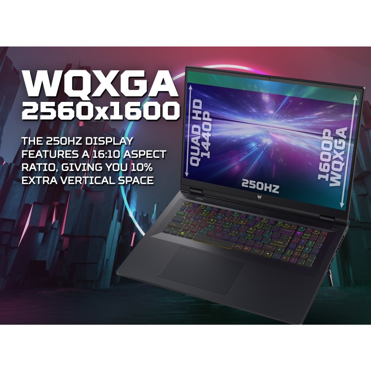 Refurbished Acer Predator Helios 18 PH18-71 Intel Core i9 32GB 2TB RTX 4080 250Hz WQXGA 18 Inch Windows 11 Gaming Laptop