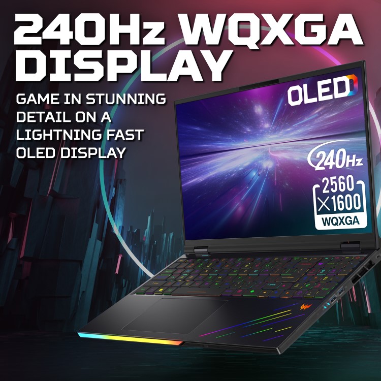 Acer Predator Helios 16 Intel Core Ultra 9 64GB RAM 1TB SSD RTX 5090 240Hz 16 Inch Windows 11 Gaming Laptop