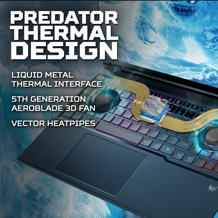Acer Predator Intel Core Ultra 9 32GB RAM 1TB SSD RTX 5070 Ti 240Hz 16 Inch Windows 11 Gaming Laptop