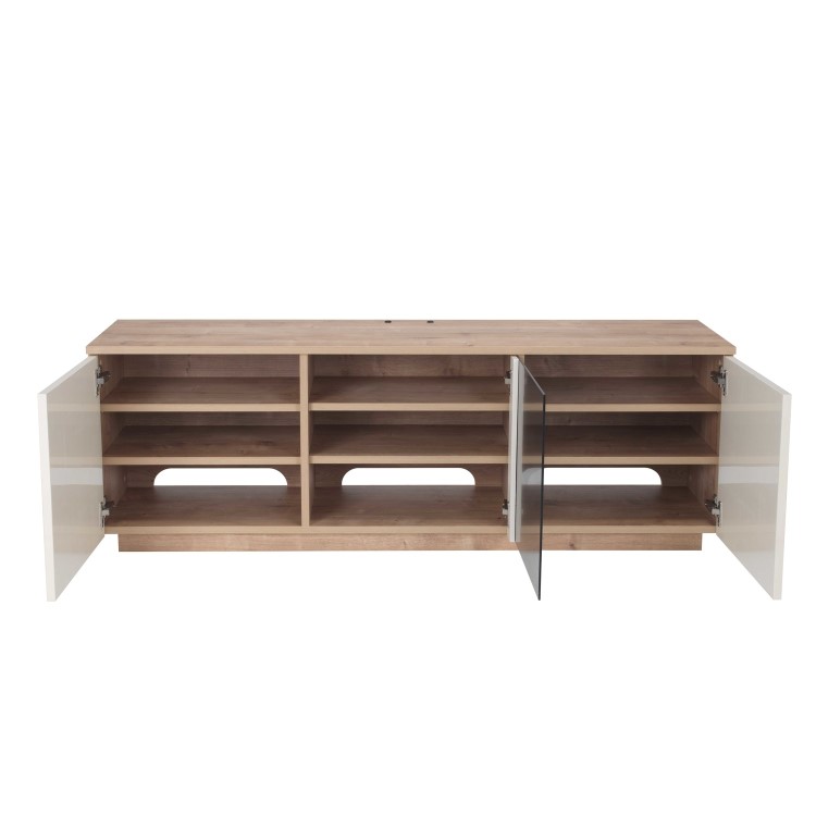UK-CF New London TV Cabinet for up to 65" TVs - Oak/Cream