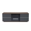 UK-CF New London TV Cabinet for up to 65&quot; TVs - Walnut/Grey
