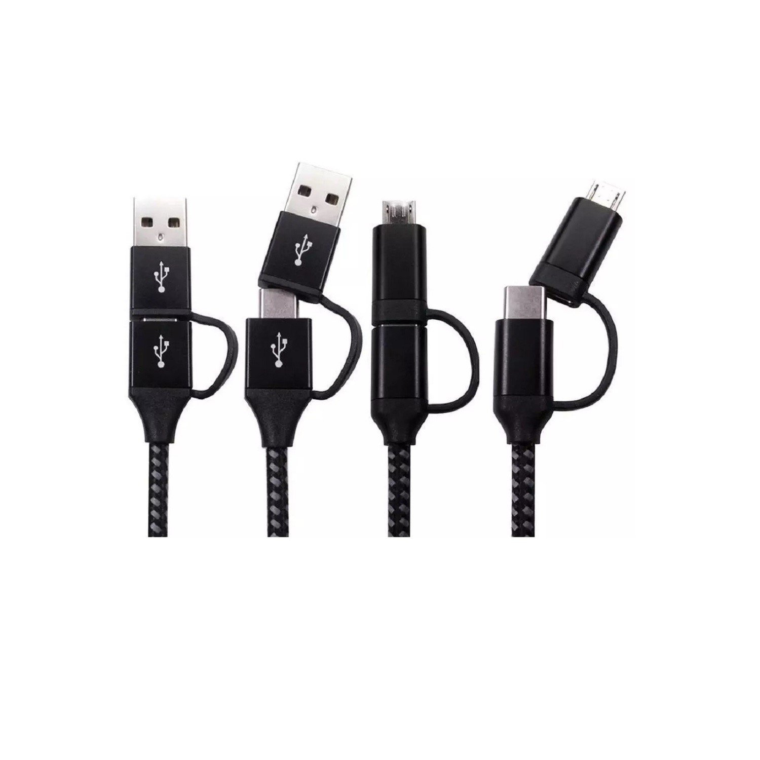 OEM 1.5 Meter Type C to Type C + USB Micro Braided Cable