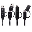 NLMOB-4CBDBK OEM 1 Meter USB-C / USB-A to USB-C /Micro B Black Braided Cable