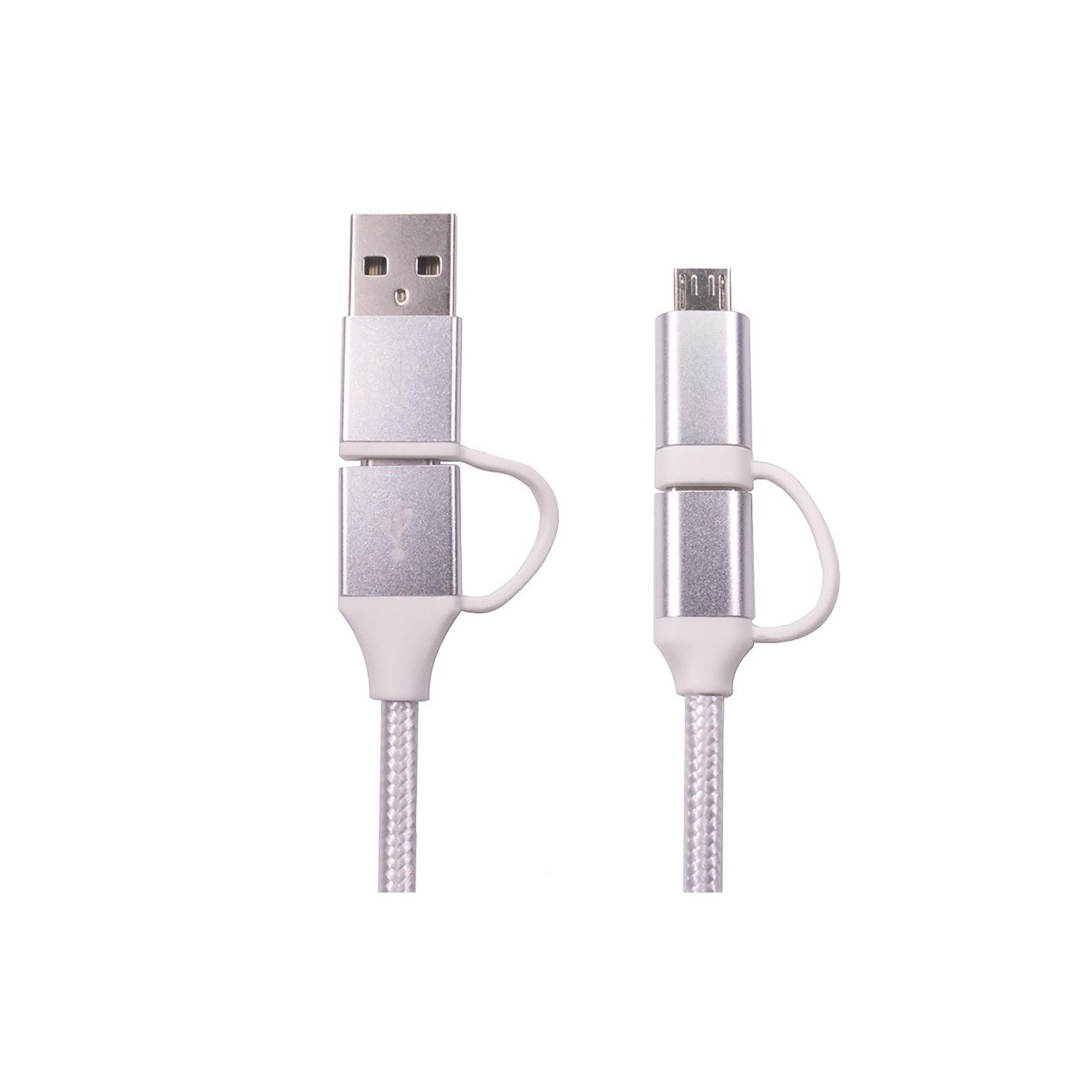 OEM 1.5 Meter USB-C / USB-A to USB-C /Micro B White Braided Cable