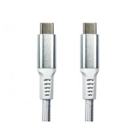 OEM 1 Meter USB-C to USB-C Male to Male 100W White Braided Cable  OEM 1 Meter USB-C to USB-C Male to Male 100W White Braided Cable